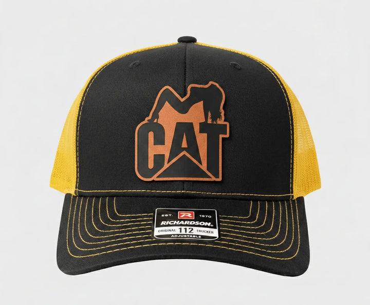 CAT Logo Trucker Hat - Black & Yellow