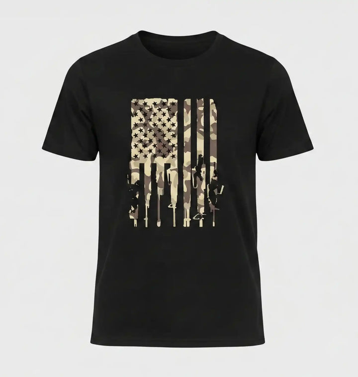 Desert Camo American Flag 2A T-Shirt - Shall Not Be Infringed