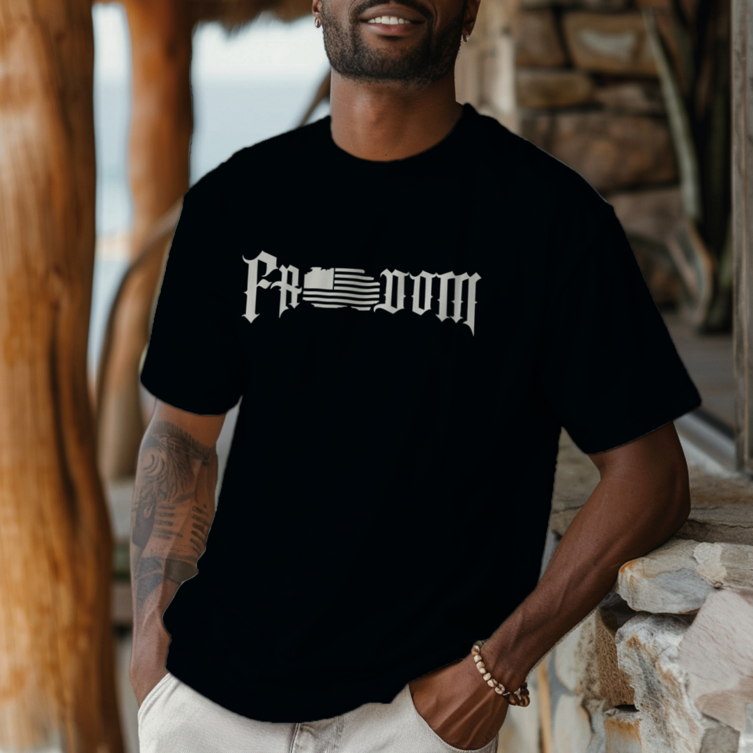 Freedom Flag T-Shirt | Minimalist Patriotic Tee