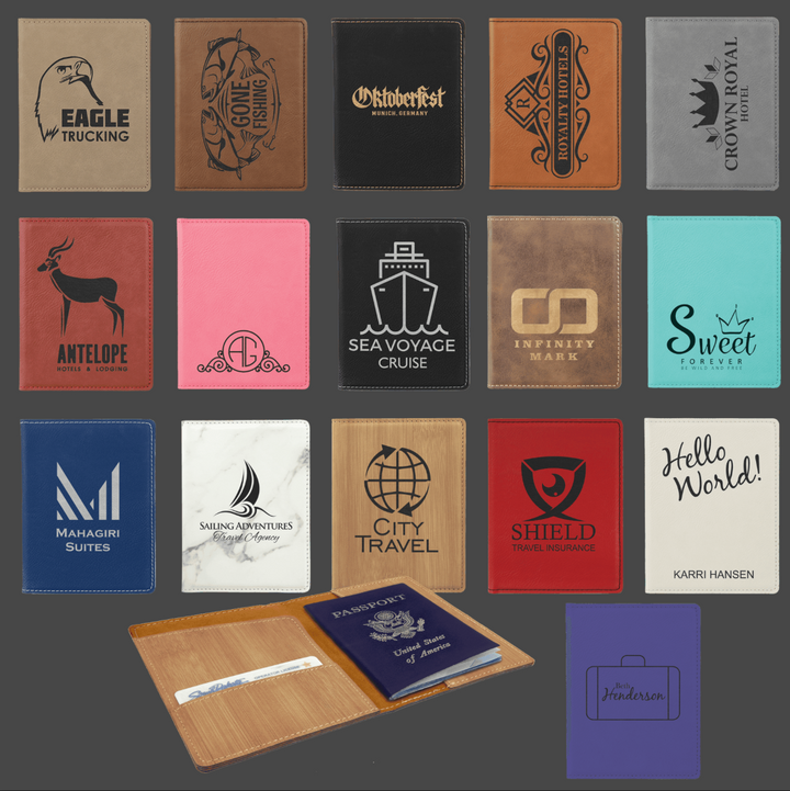 Custom Engraved Leatherette Pass Port Holder