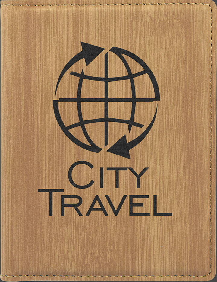 Custom Engraved Leatherette Pass Port Holder