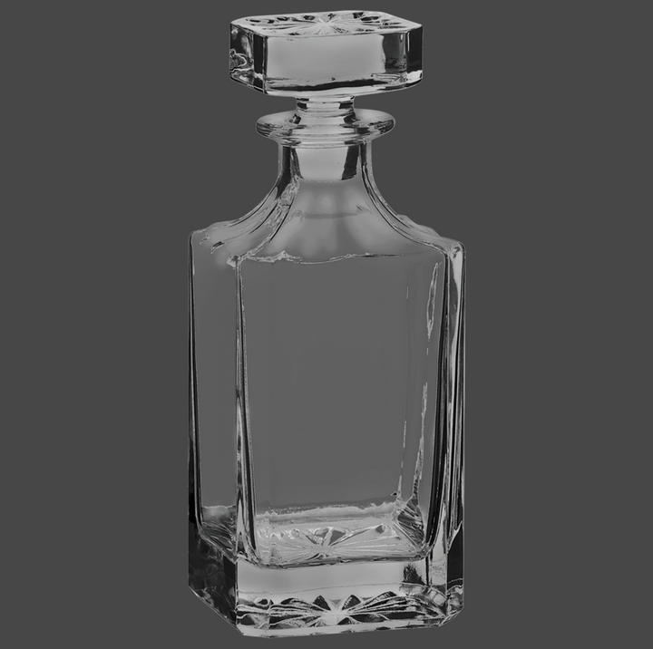 Polar Camel 750 mL Square Glass Decanter in Black Gift Box with Printed Paper Sleeve