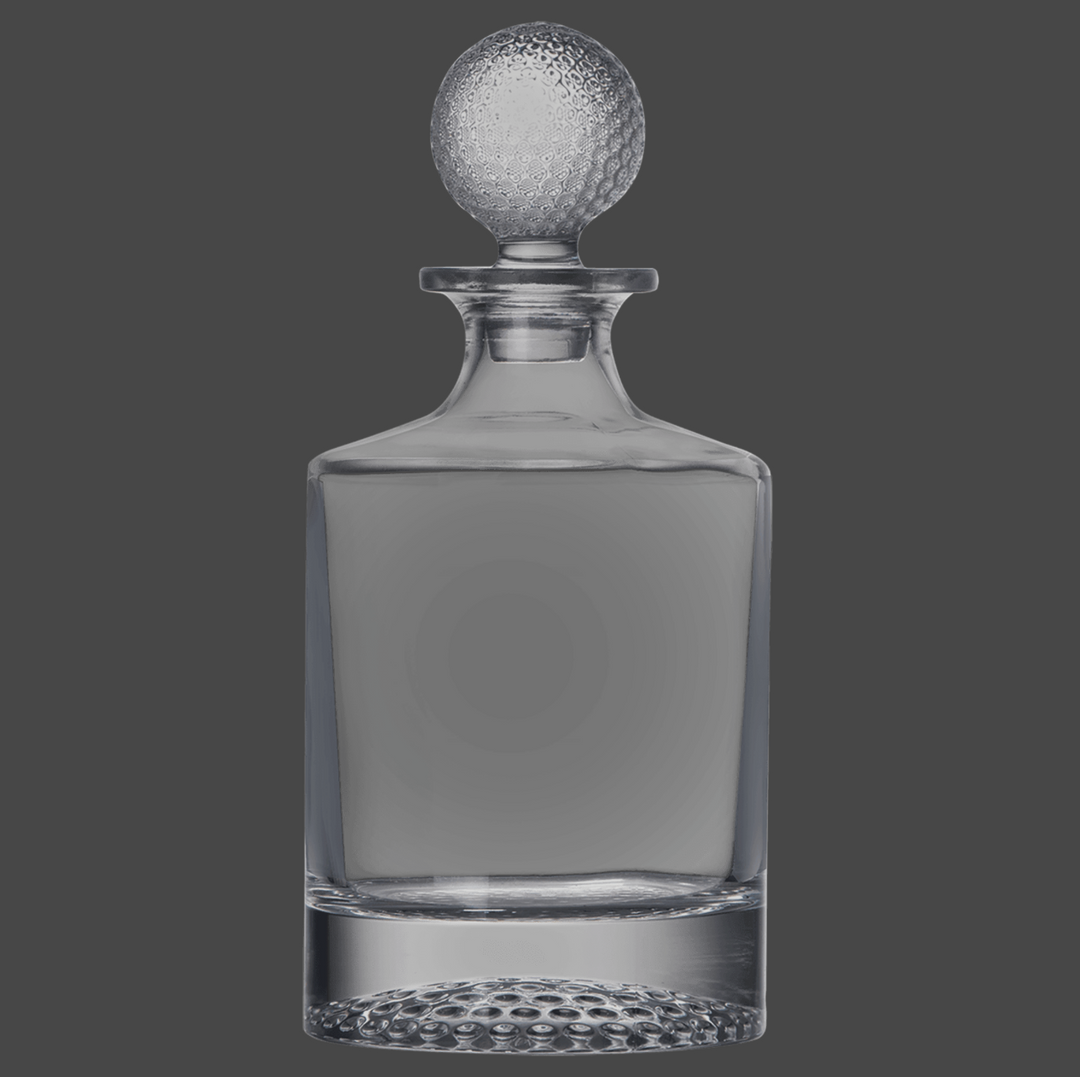 Polar Camel 850mL Round Golf Glass Decanter in Black Gift Box with Printed Paper Sleeve