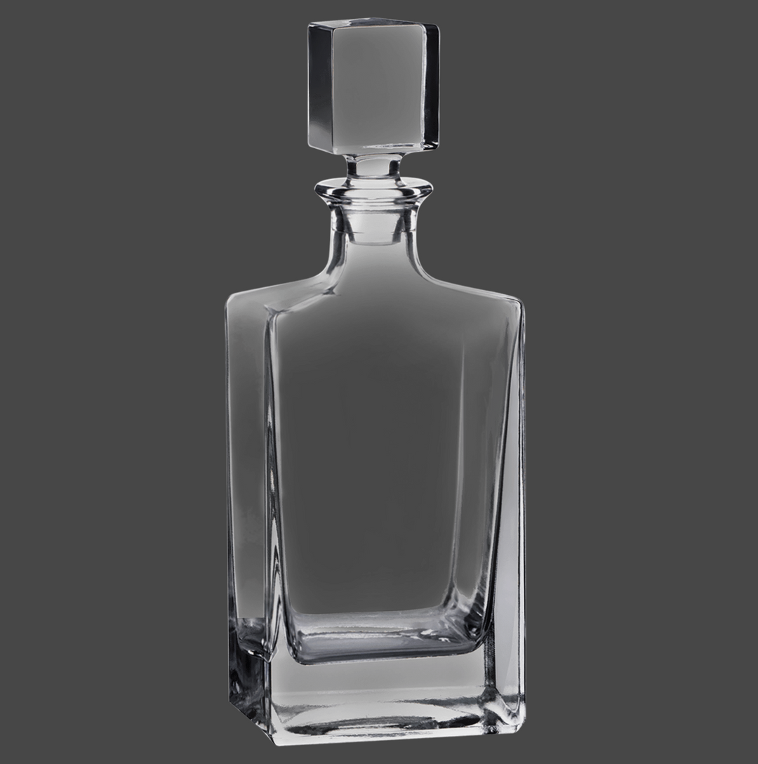 Polar Camel 810 mL Rectangle Glass Decanter in Black Gift Box with Printed Paper Sleeve