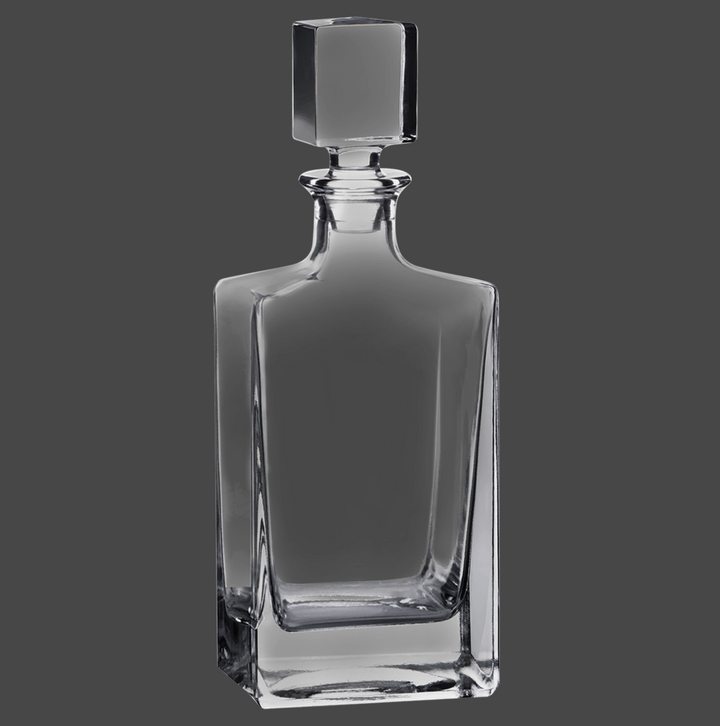 Polar Camel 810 mL Rectangle Glass Decanter in Black Gift Box with Printed Paper Sleeve