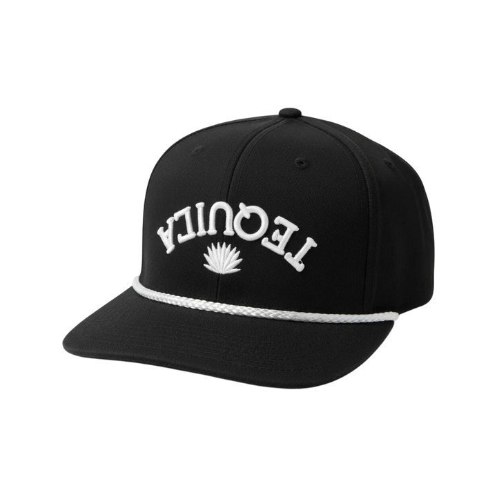 Tequila Hat – Richardson 258 Black Rope Hat | 3D Puff Embroidery | Upside Down Agave Design