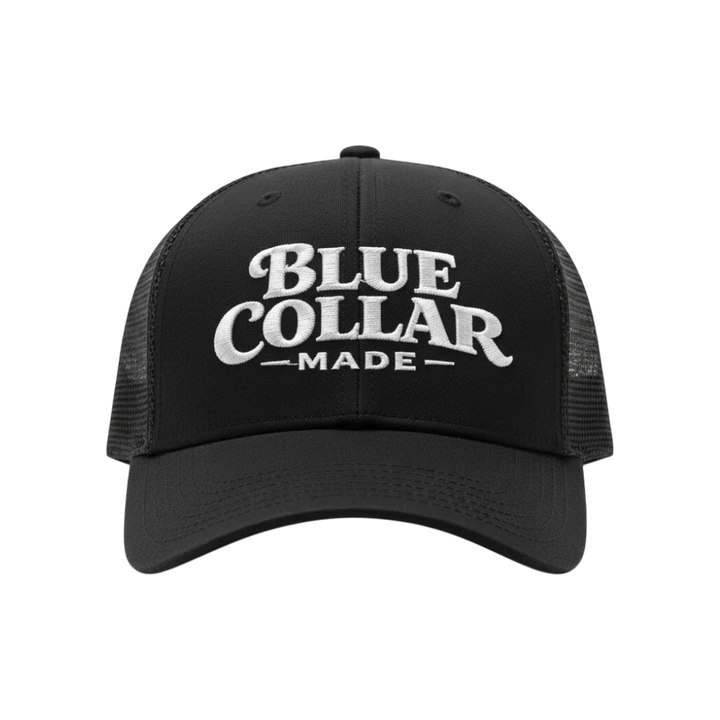 Blue Collar Made Trucker Hat – Richardson 112 Black Snapback