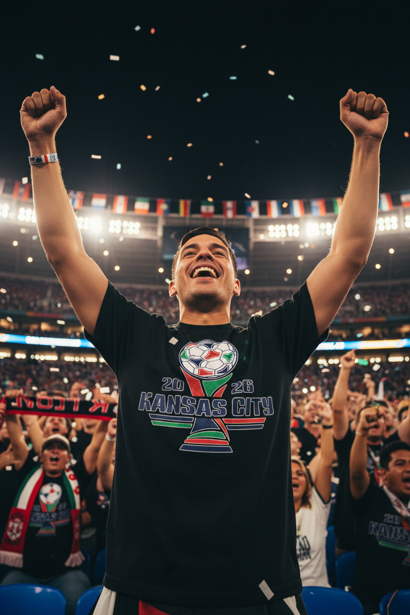 Arms raised celebration