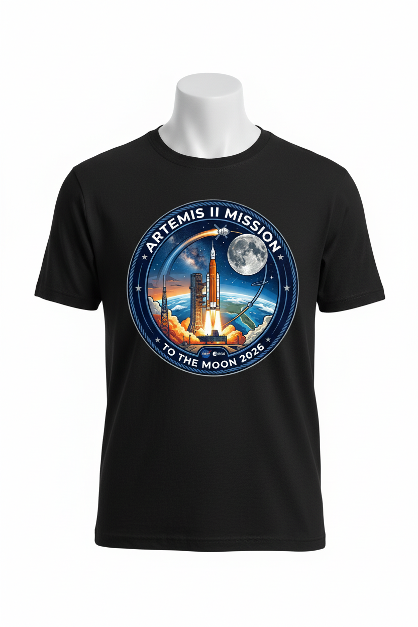 Artemis II Mission T-Shirt - Black