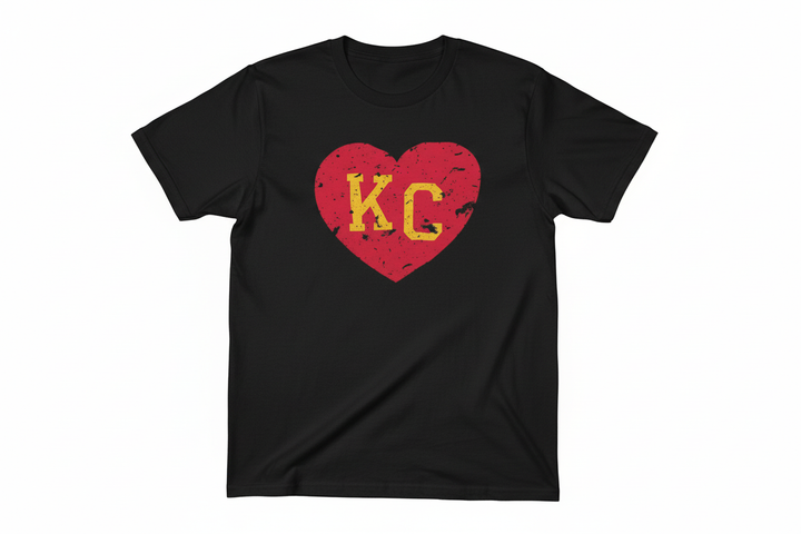 Black KC Heart tee studio