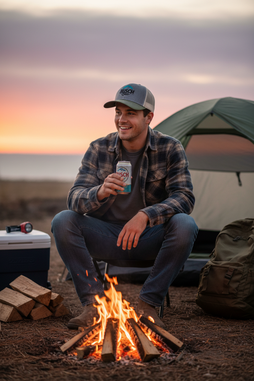 Campfire at dusk