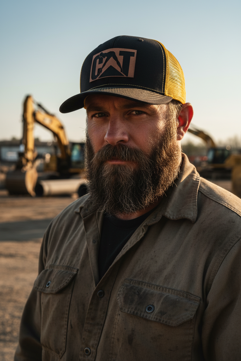 CAT Stripper Hat - Badass Close-Up Heavy Equipment Operator
