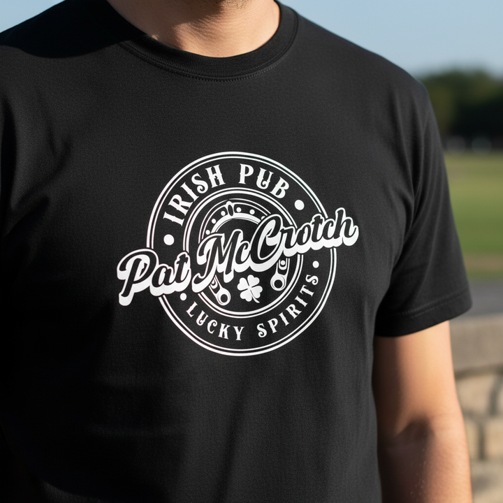 Close-up Irish pub badge design