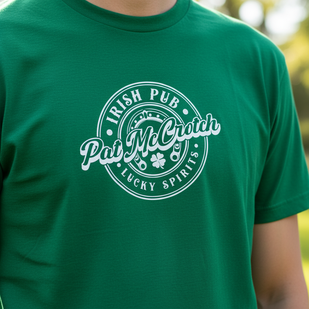 Close-up Irish pub on green