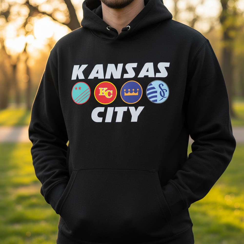 Close-up patches on black hoodie