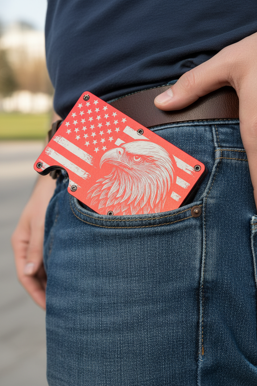 Eagle RFID wallet in pocket - slim profile lifestyle