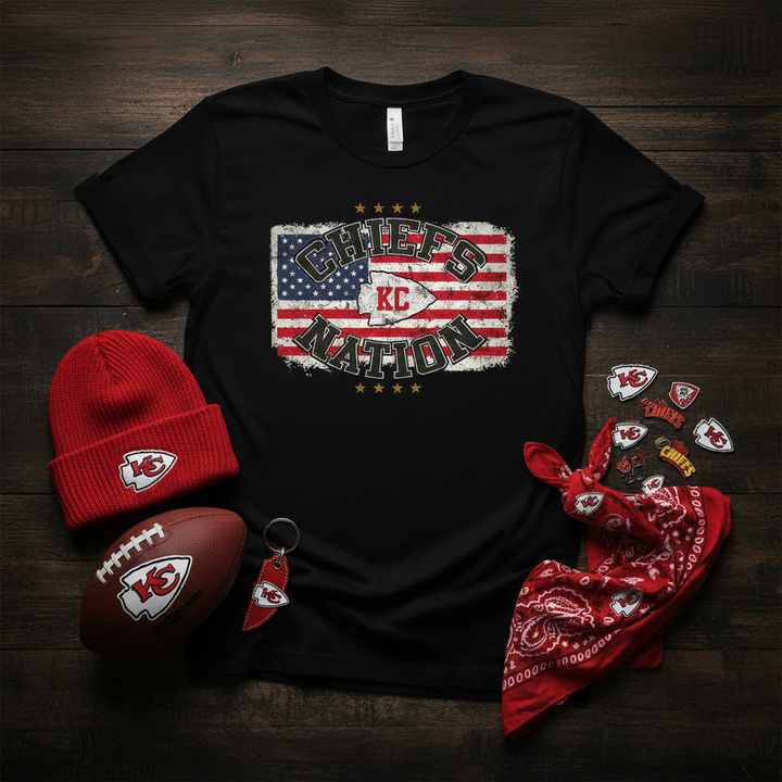 Flat lay black Chiefs Nation tee