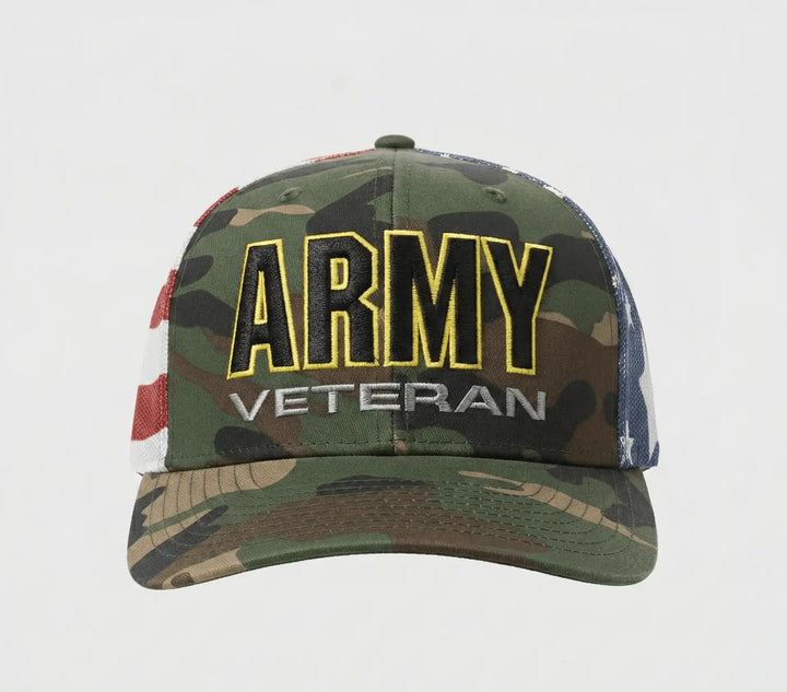 Army Veteran Richardson 112 Stars & Stripes - Puff Embroidered