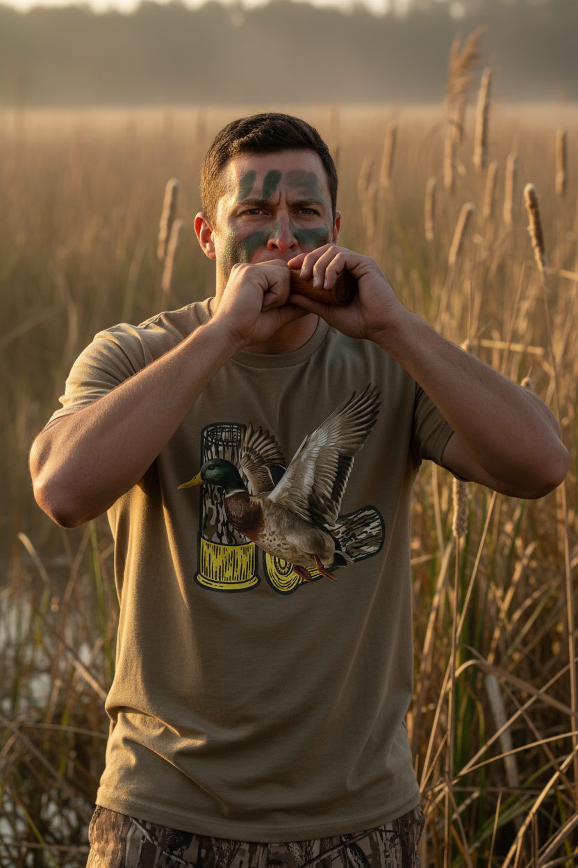 Hunter Calling Ducks