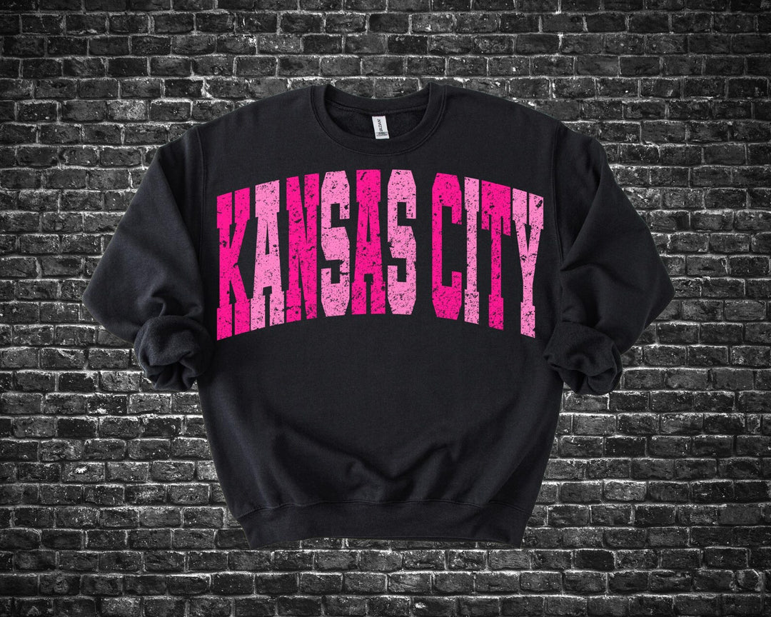 Kansas City Vintage Sweatshirt - Retro KC Crewneck in Red Yellow White