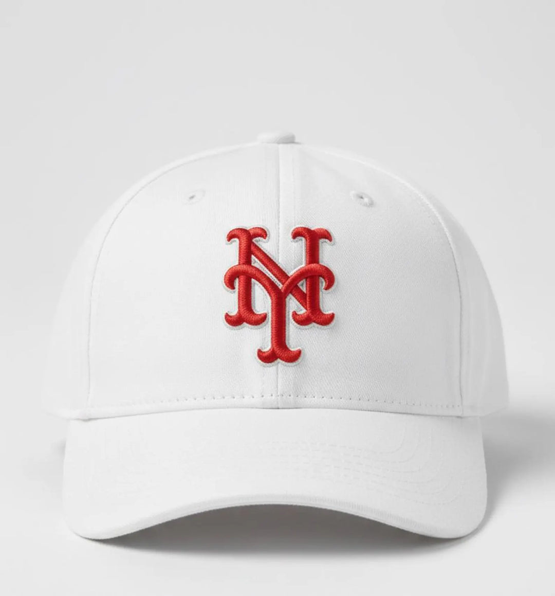 Premium NY Baseball Cap - Black with Red Embroidered Logo