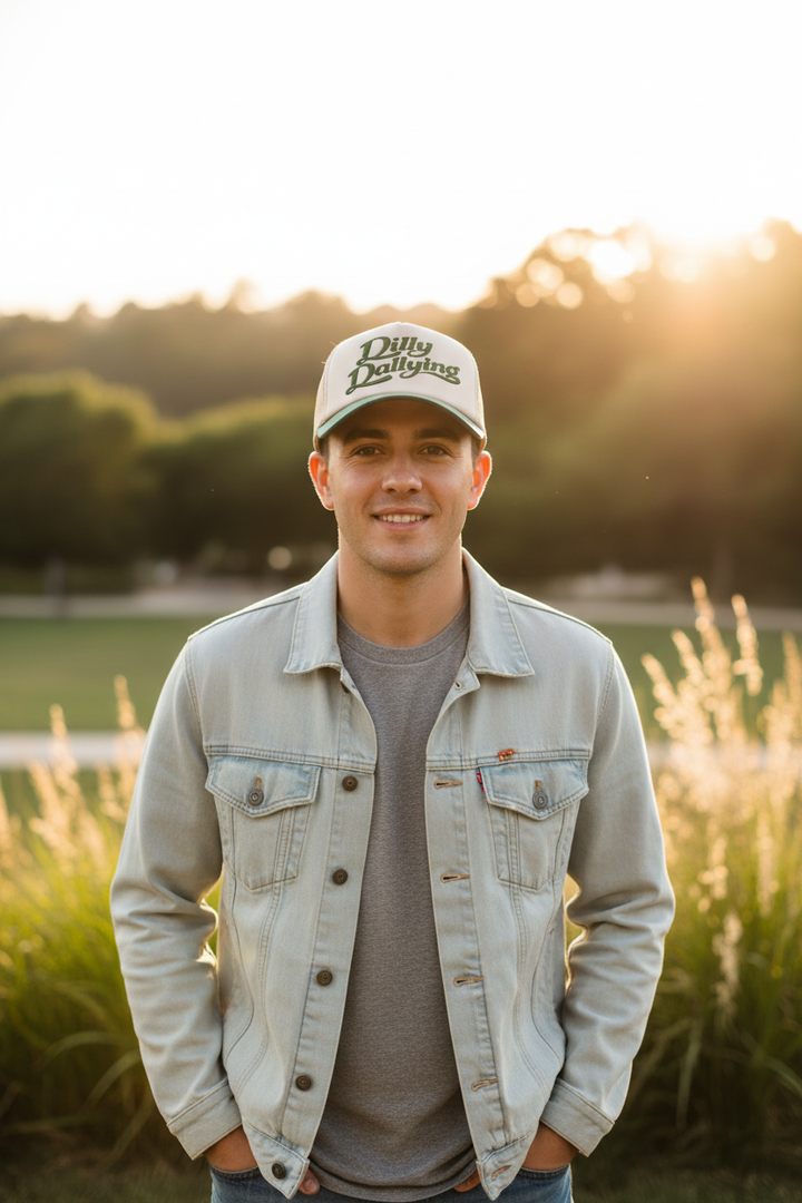 Dilly Dallying hat lifestyle - golden hour front view