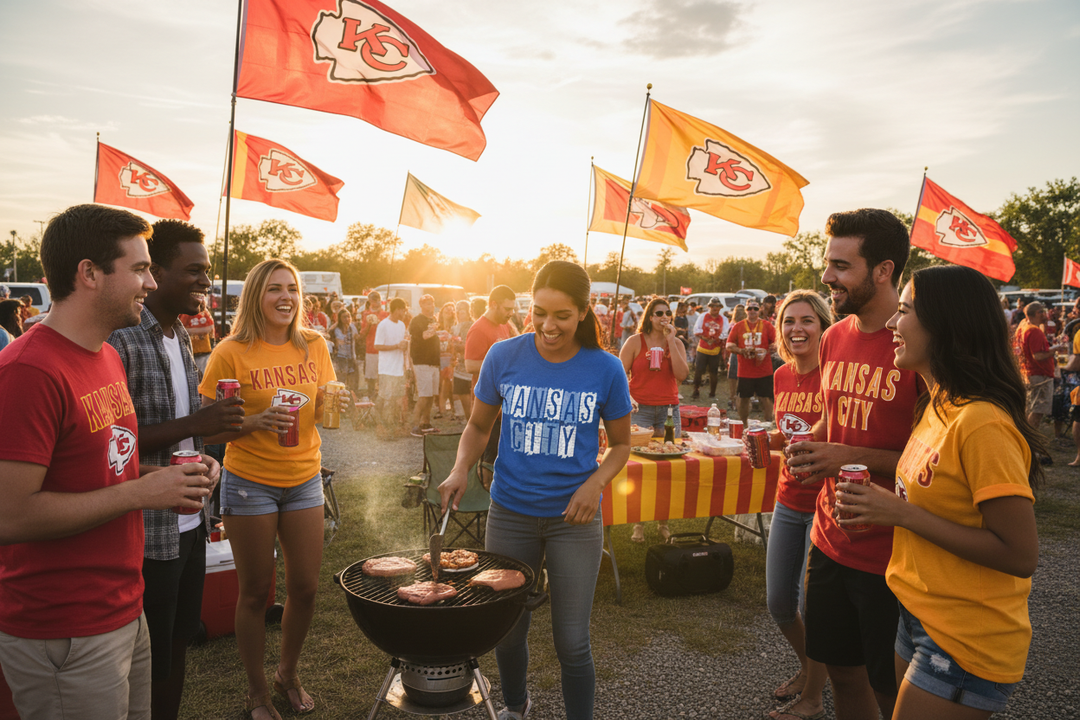 KC Royal Blue Tailgate BBQ Scene