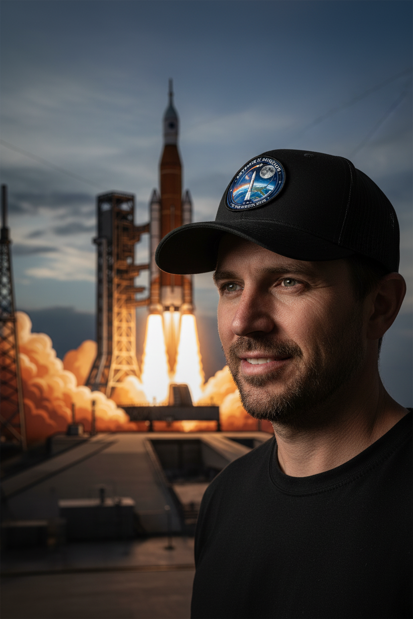 Artemis II Hat - Kennedy Space Center launch pad