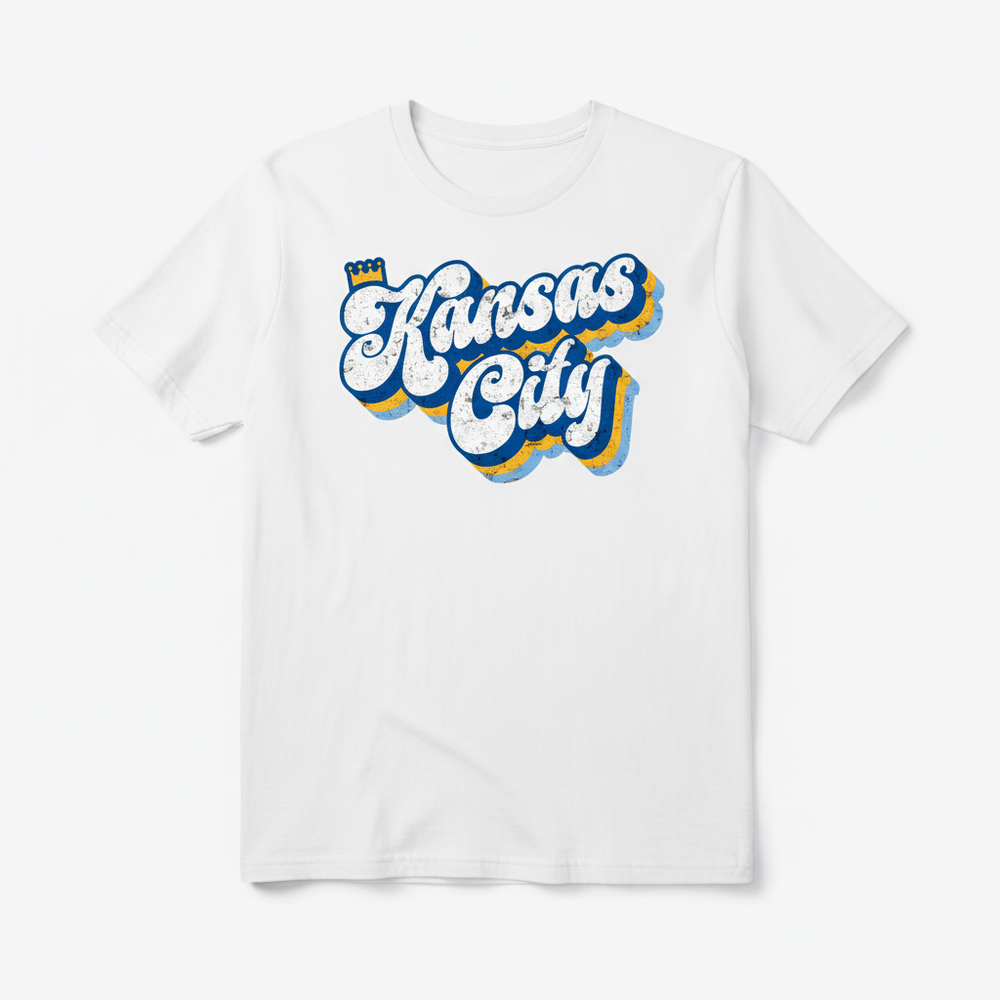 Kansas City Retro Script White T-Shirt