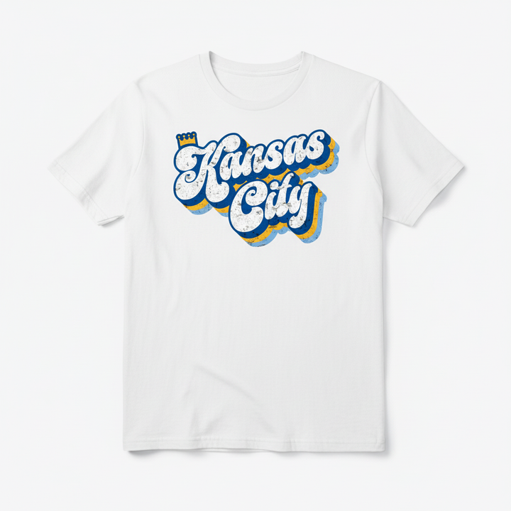 Kansas City Retro Script White T-Shirt