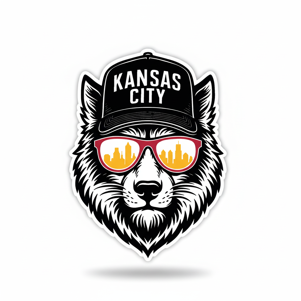 Kansas City Wolf Die Cut Sticker - No Circle