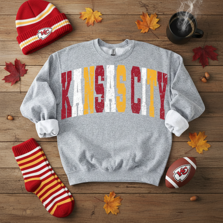 KC Chiefs Colors Sweatshirt Flat Lay