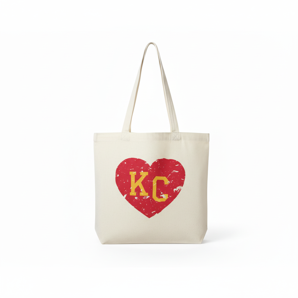 KC Heart Tote Bag - Bright White Studio