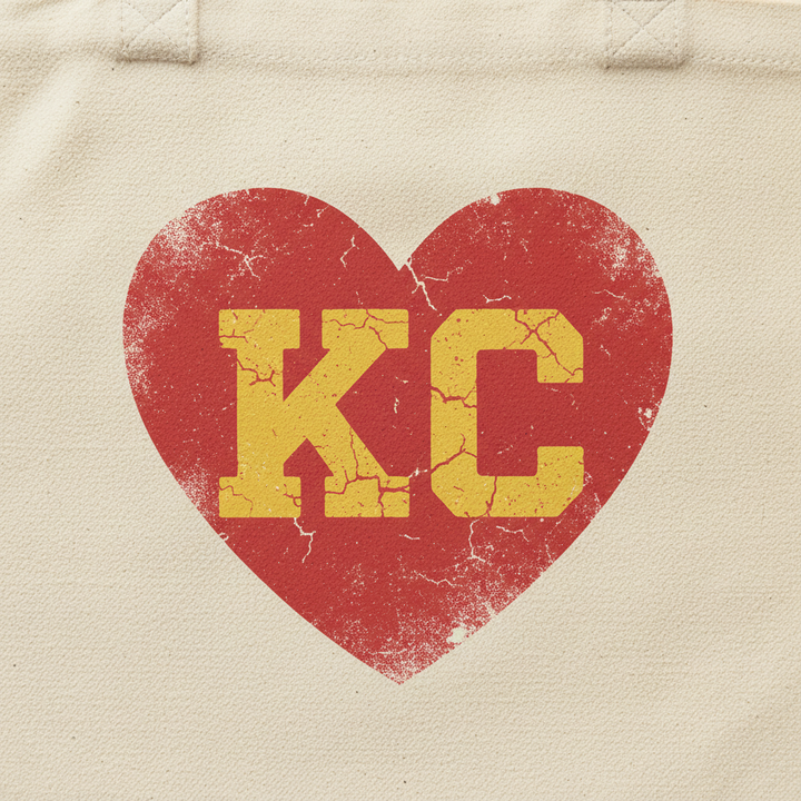 KC Heart Tote Bag - Detail Shot