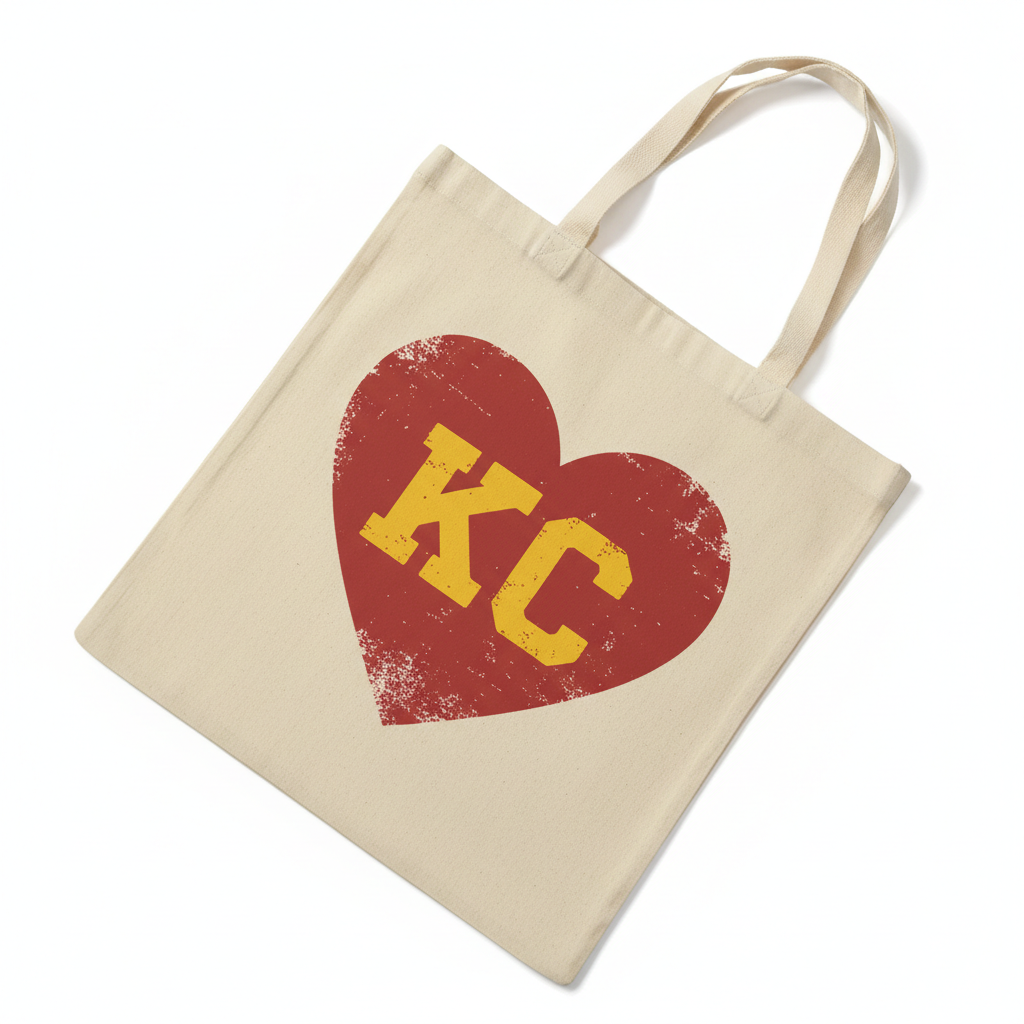 KC Heart Tote Bag - Front View