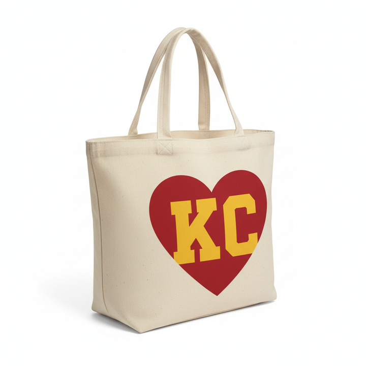 KC Heart Tote Bag - Side View