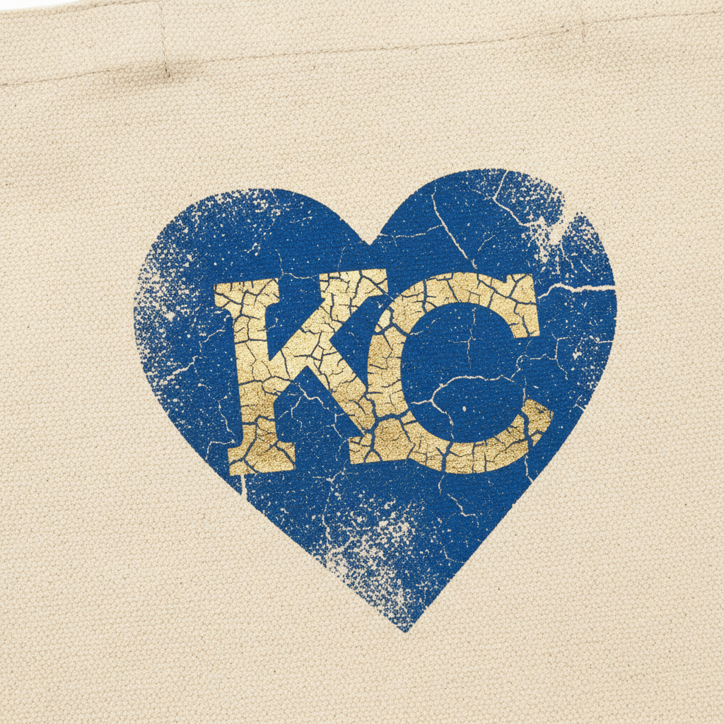 KC Royal Heart Tote Bag - Detail Shot