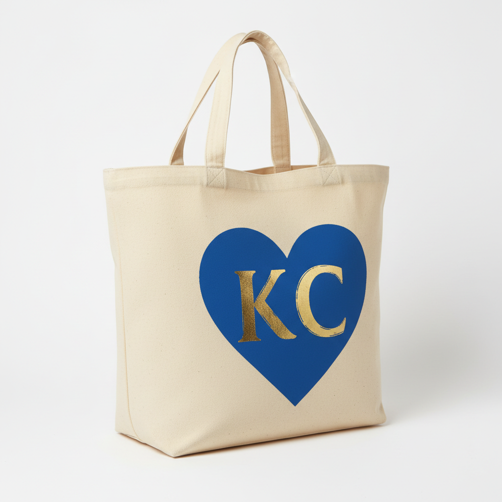 KC Royal Heart Tote Bag - Side View
