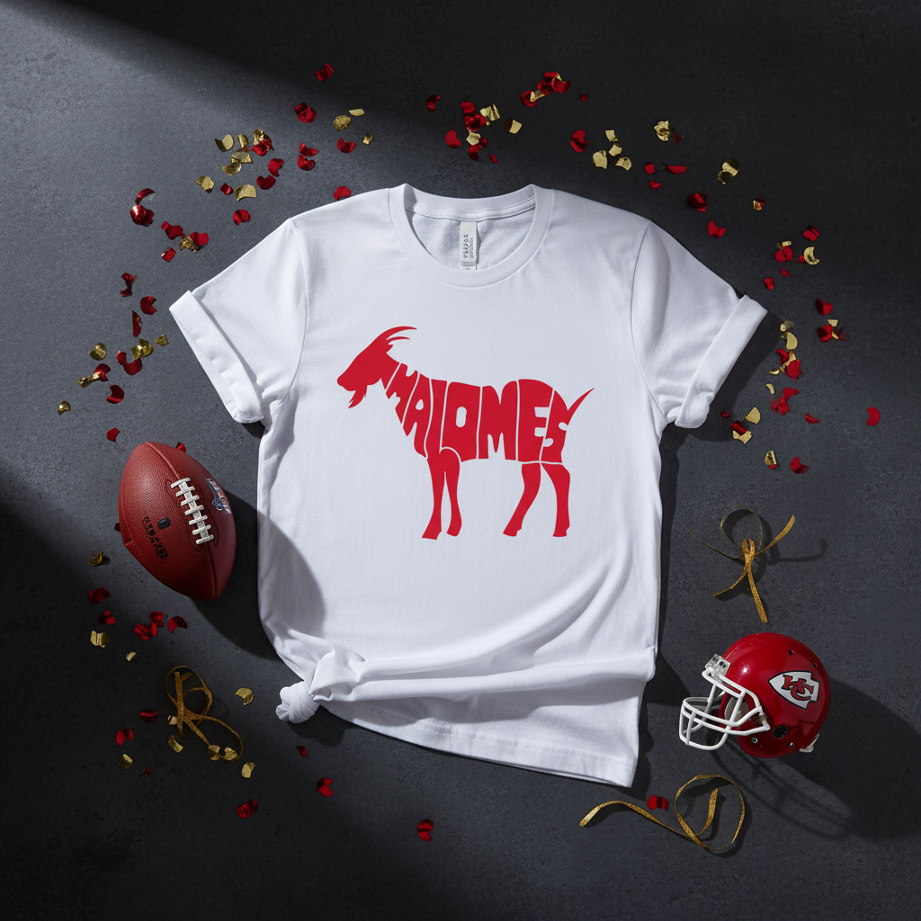 Mahomes GOAT – Flat Lay White