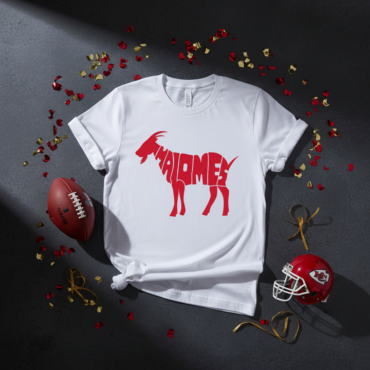 Mahomes GOAT – Flat Lay White