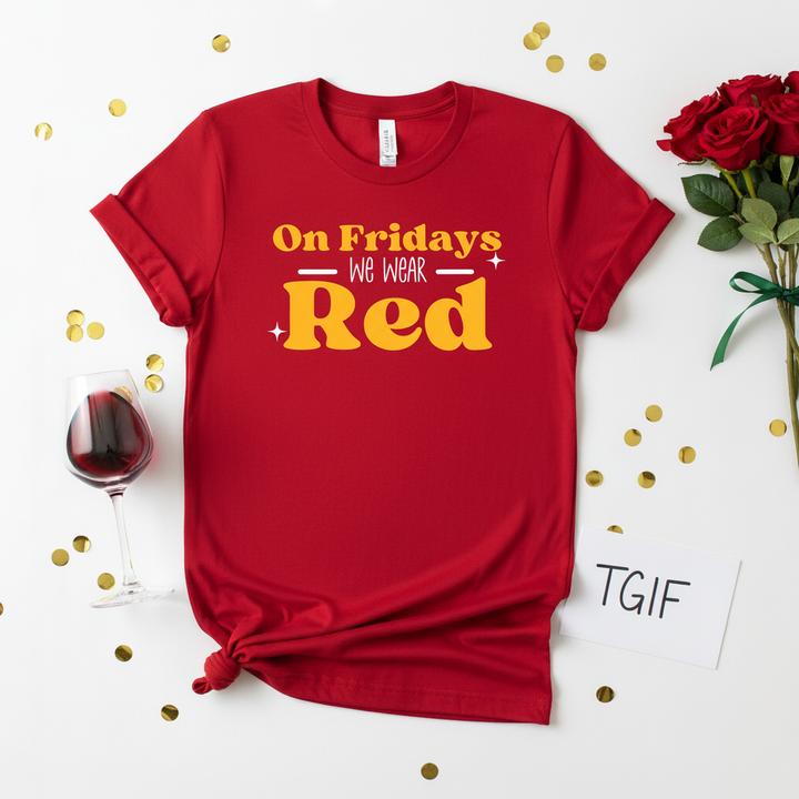 On Fridays Red – Flat Lay