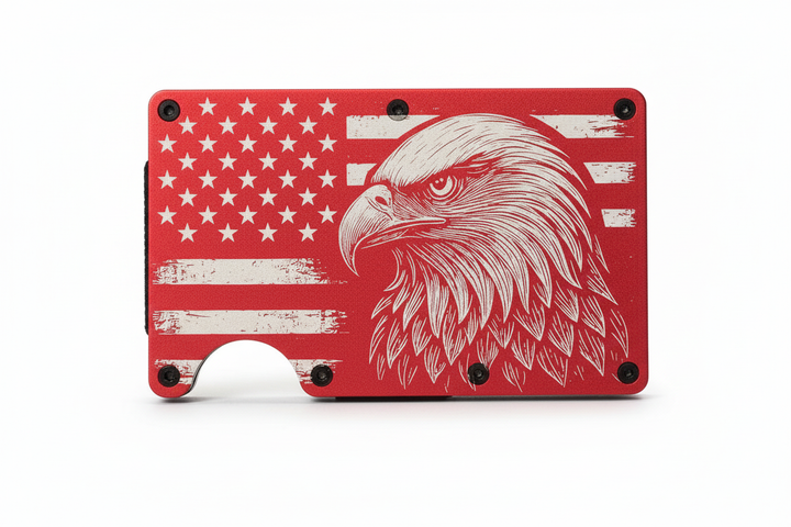 Patriotic eagle RFID wallet - white studio