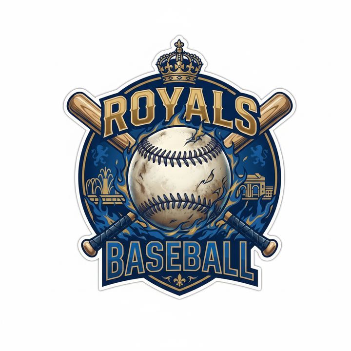 Royals Baseball die-cut sticker mockup