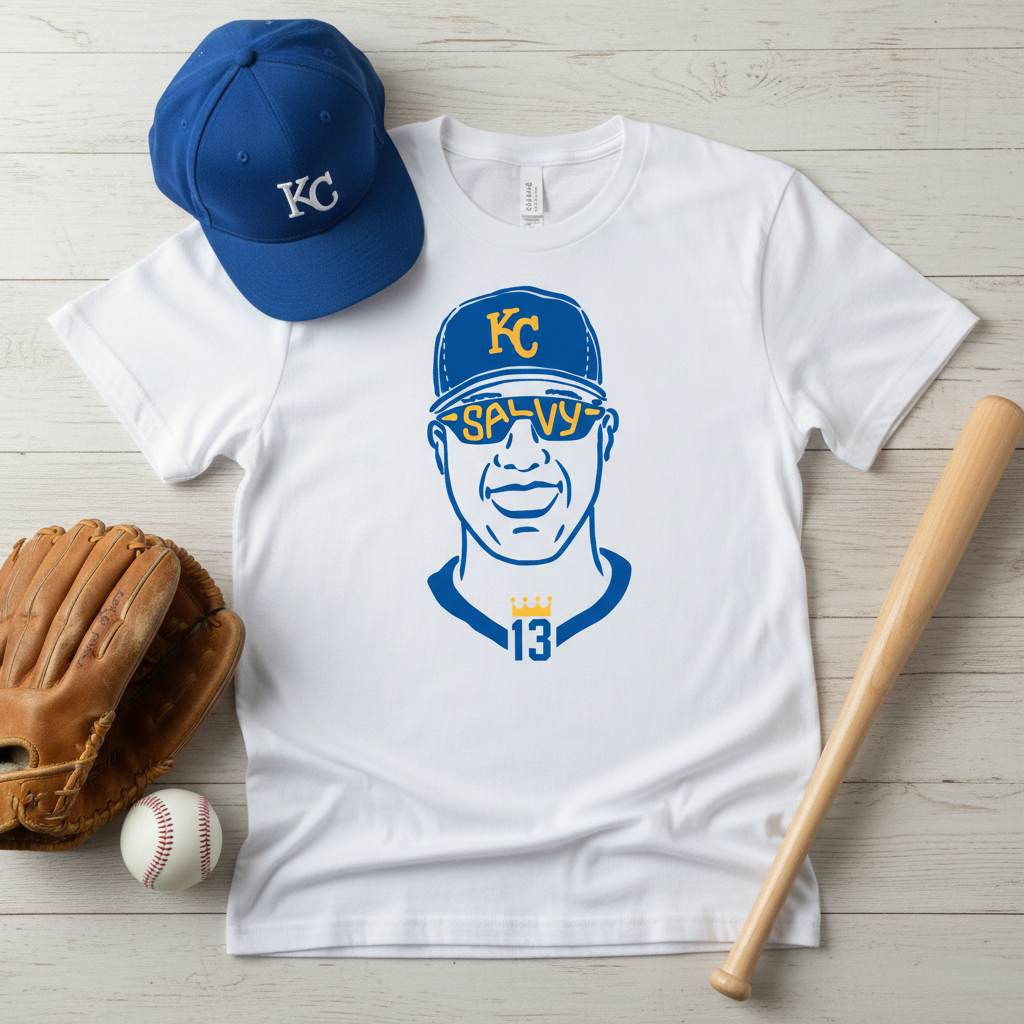Salvy Gold - White T-Shirt Flat Lay