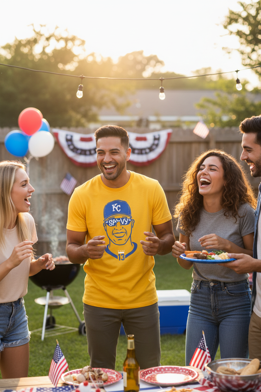 Salvy White/Yellow Tee - BBQ
