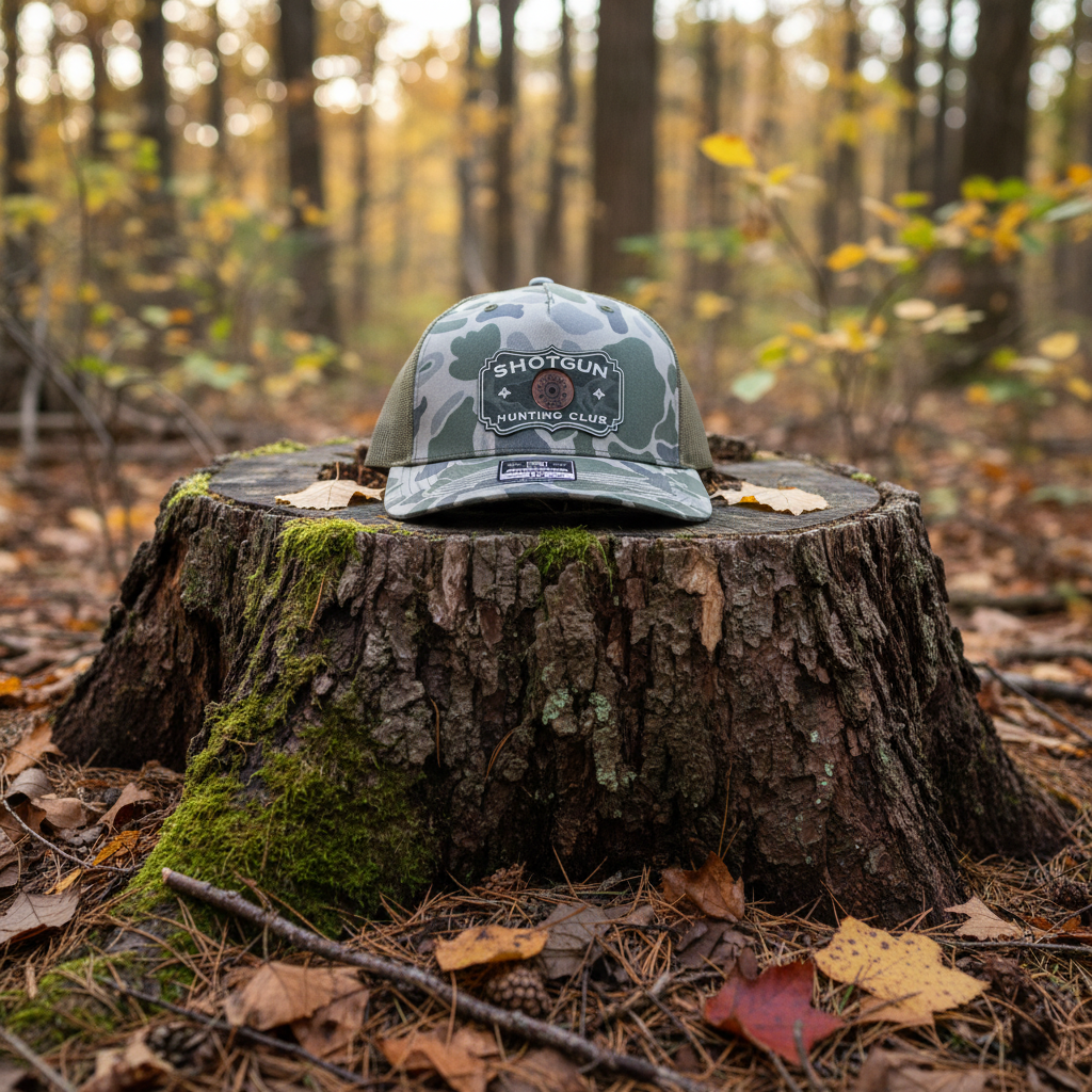 Standalone Shotgun Hunting Club hat in natural environment