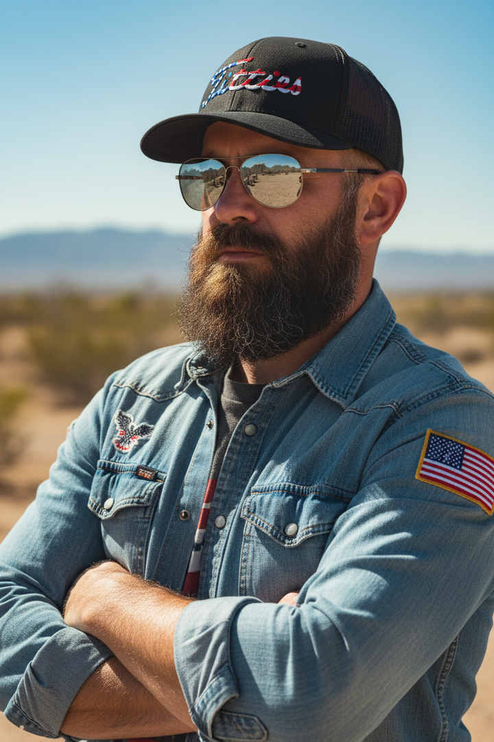 Titties Patriotic Hat - Badass Close-Up Alpha Model