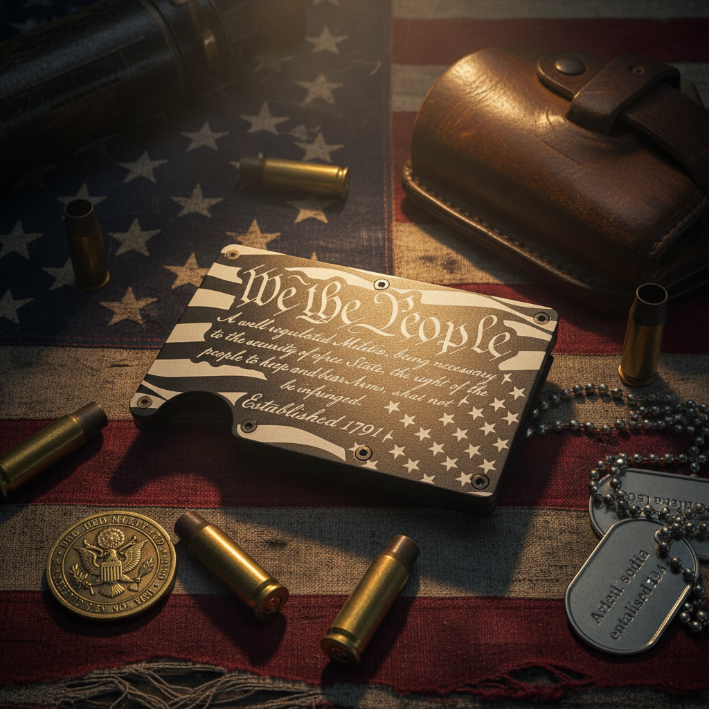 We The People Wallet - American Flag Background