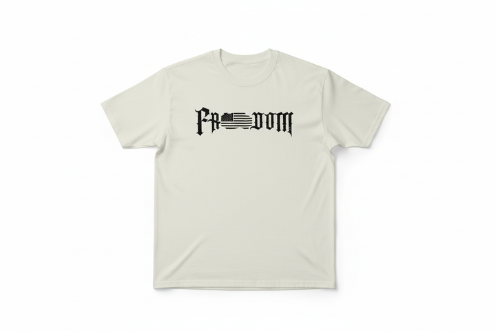 White Freedom Flag T-Shirt studio