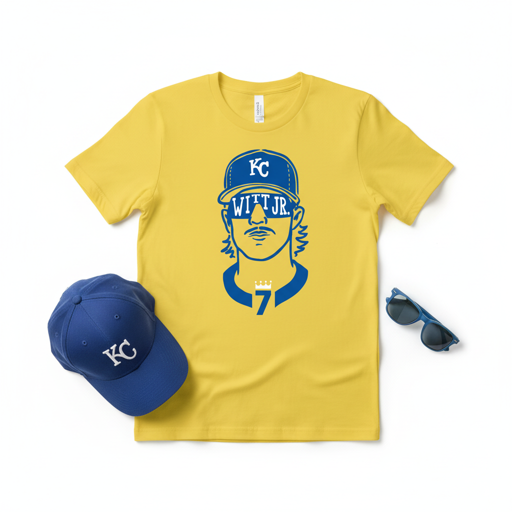 Witt Jr. Yellow Tee Flat Lay with Hat & Glasses